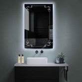 Specchio LED Verticale | Pulsante touch | Luce bianca fredda - Reyze Serie Good Vibes Modello 5